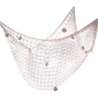 Milopon Red de pesca decorativa de pesca marítima con conchas para colgar- decoración de pared para la decoración del…